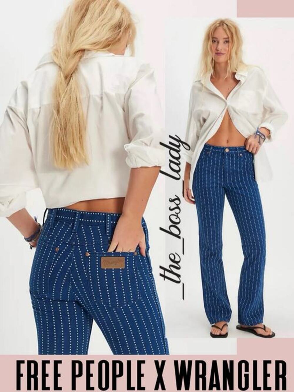 Wrangler jeans pin star striped bootcut western wrancher high waisted 29